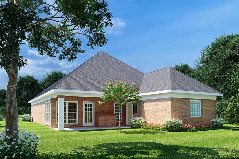 House Blueprint - Exterior - Rear Elevation for Southern House Plan #17-101 - 3 bed, 2 bath
