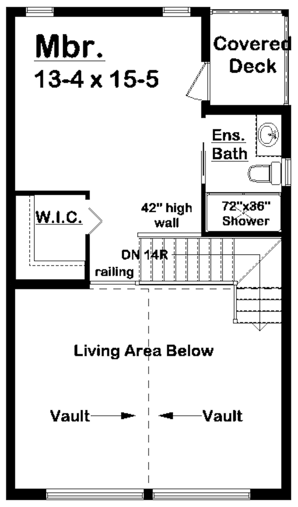 Home Plan - Floor Plan - Upper Floor for Cabin House Plan #126-315 - 2 bed, 2 bath