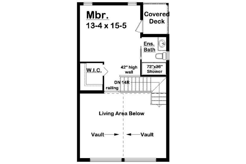 Home Plan - Floor Plan - Upper Floor for Cabin House Plan #126-315 - 2 bed, 2 bath