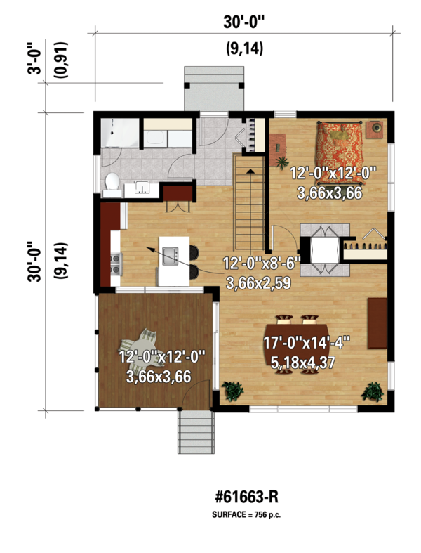 Contemporary Floor Plan - Main Floor Plan #25-4524