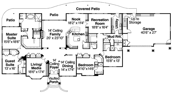 Home Plan - European Floor Plan - Main Floor Plan #124-600