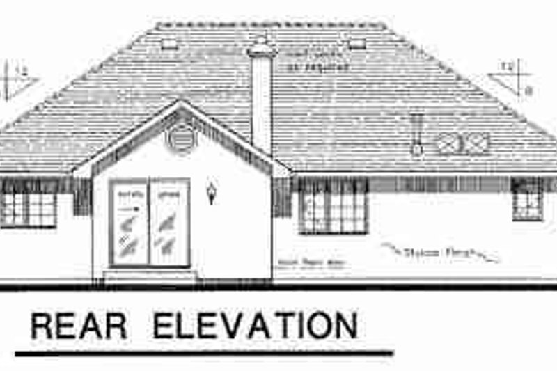 House Plan Design - Exterior - Rear Elevation for European House Plan #18-9027 - 3 bed, 2 bath
