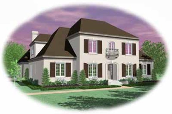 Exterior - Front Elevation for European House Plan #81-407 - 5 bed, 4.5 bath