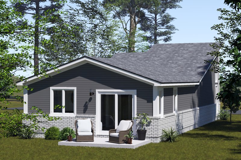 Dream House Plan - Exterior - Rear Elevation for Modern House Plan #513-2440 - 2 bed, 2 bath