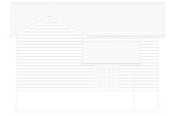 Exterior - Rear Elevation 2 for Traditional House Plan #1060-157, 0.5 bath