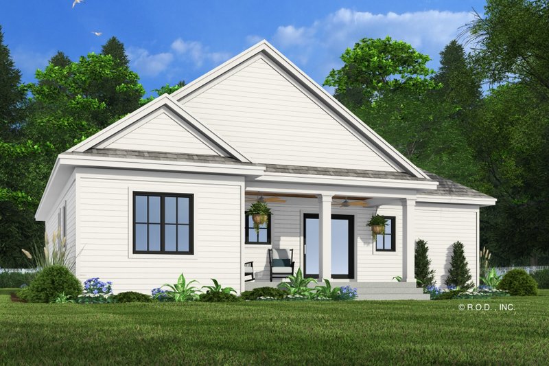 House Design - Exterior - Rear Elevation 3 for Farmhouse House Plan #51-1486 - 2 bed, 2 bath