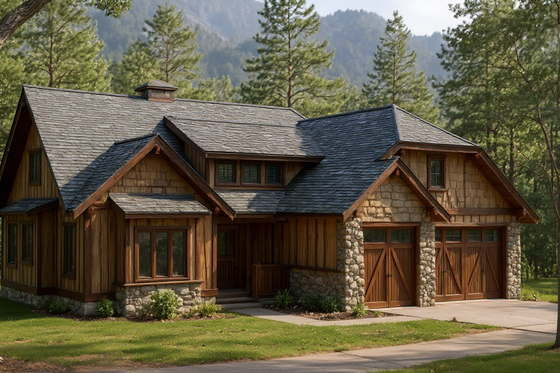 Exterior - Front Elevation for Craftsman House Plan #921-19 - 3 bed, 2.5 bath