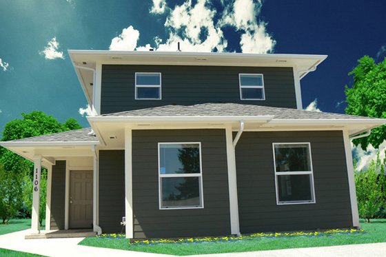 Exterior - Front Elevation for Craftsman House Plan #518-7 - 3 bed, 2 bath