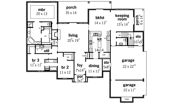 European Floor Plan - Main Floor Plan #16-310