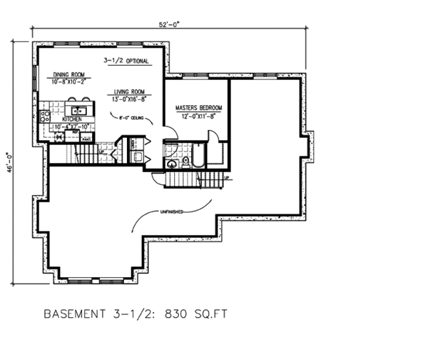 Traditional Floor Plan - Lower Floor Plan #138-380