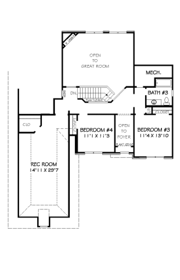 European Floor Plan - Upper Floor Plan #424-344
