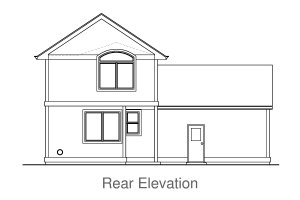 Exterior - Rear Elevation for Craftsman House Plan #53-597 - 3 bed, 2.5 bath