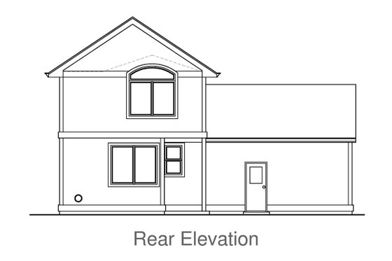 Exterior - Rear Elevation for Craftsman House Plan #53-597 - 3 bed, 2.5 bath