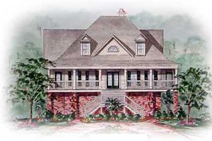 Southern Exterior - Front Elevation Plan #54-119