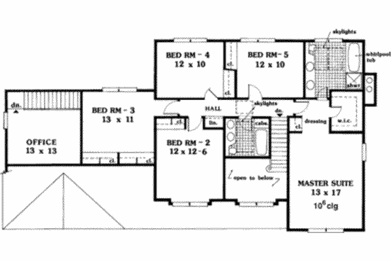 Floor Plan - Upper Floor for Farmhouse House Plan #3-215 - 5 bed, 2.5 bath