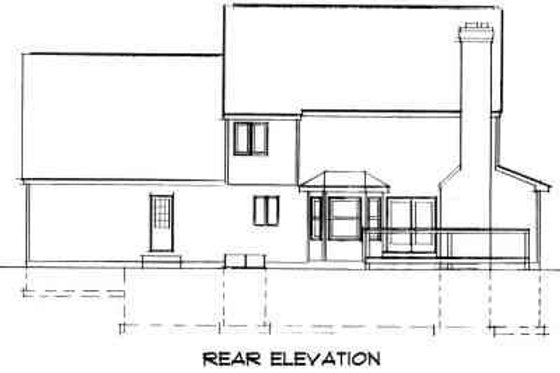 Exterior - Rear Elevation for Traditional House Plan #75-154 - 3 bed, 2.5 bath