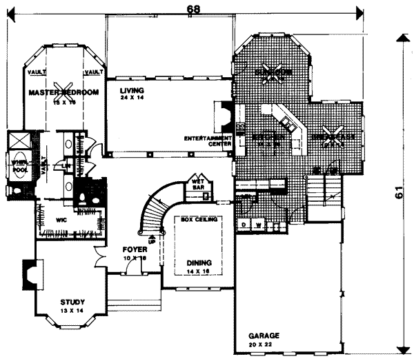 Dream House Plan - European Floor Plan - Main Floor Plan #56-230
