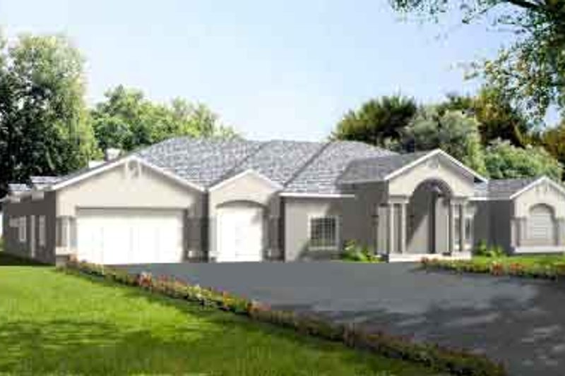 House Design - Adobe / Southwestern Exterior - Front Elevation Plan #1-877