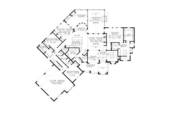 House Blueprint - Craftsman Floor Plan - Main Floor Plan #54-519