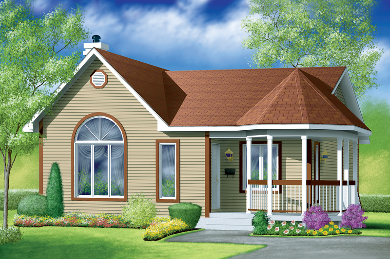 Cottage Style House Plan - 2 Beds 1 Baths 1040 Sq/Ft Plan #25-186