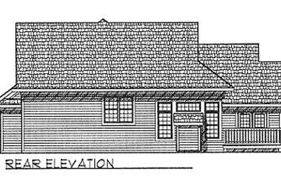 Exterior - Rear Elevation for Traditional House Plan #70-232 - 3 bed, 2.5 bath