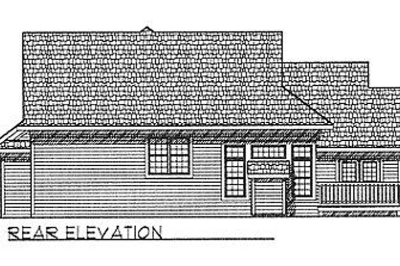 Home Plan - Exterior - Rear Elevation for Traditional House Plan #70-232 - 3 bed, 2.5 bath