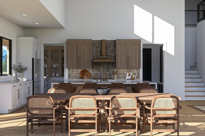 Dream House Plan - Interior - Dining Room 1 for Barndominium House Plan #455-486 - 3 bed, 2.5 bath
