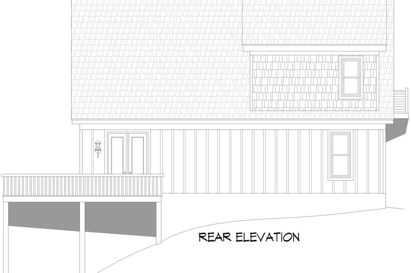Architectural House Design - Exterior - Rear Elevation for Country House Plan #932-1089 - 4 bed, 3 bath