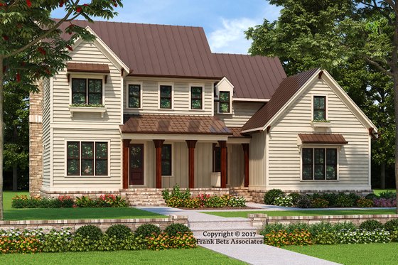 Exterior - Front Elevation 3 for Farmhouse House Plan #927-990 - 4 bed, 4 bath