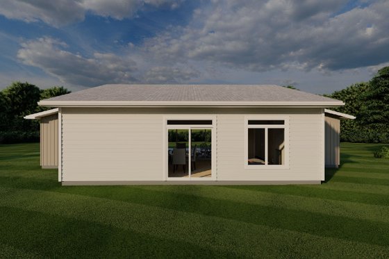 Exterior - Rear Elevation for Contemporary House Plan #126-249 - 2 bed, 2 bath