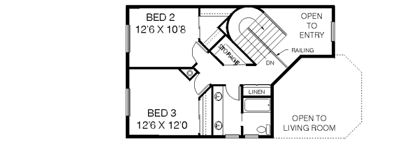 Traditional Floor Plan - Upper Floor Plan #60-149