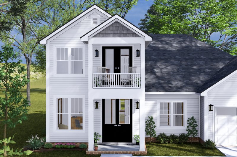 House Design - Exterior - Covered Porch for Farmhouse House Plan #513-2311 - 3 bed, 2.5 bath