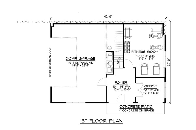 Home Plan - Floor Plan - Main Floor for Country House Plan #1064-266, 1 bath