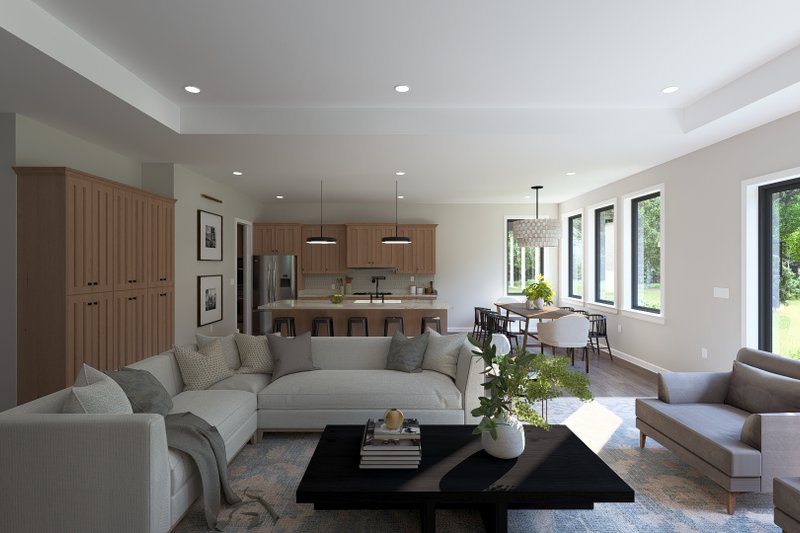 House Blueprint - Interior - Family Room 4 for European House Plan #1060-443 - 3 bed, 2 bath