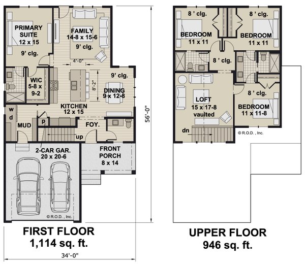 House Blueprint - Craftsman Floor Plan - Main Floor Plan #51-1466