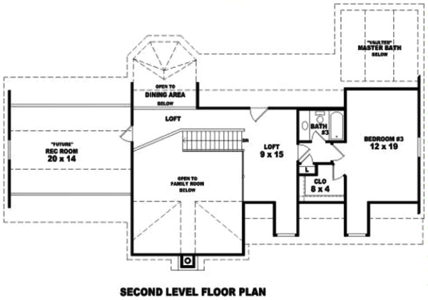 Traditional Floor Plan - Upper Floor Plan #81-13688
