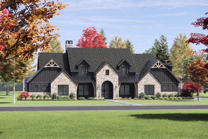 Architectural House Design - Exterior - Front Elevation 3 for Cottage House Plan #1096-14 - 4 bed, 4.5 bath