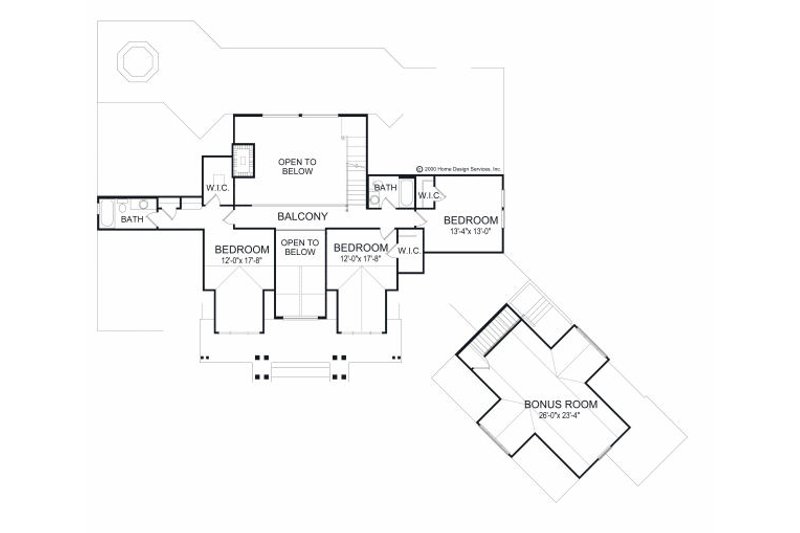 Dream House Plan - Floor Plan - Upper Floor for Log House Plan #417-412 - 4 bed, 3.5 bath