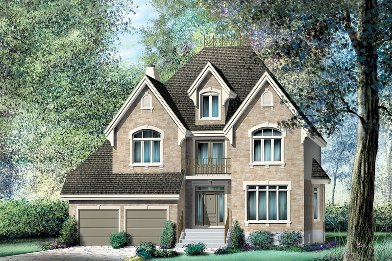 House Blueprint - European Exterior - Front Elevation Plan #25-260