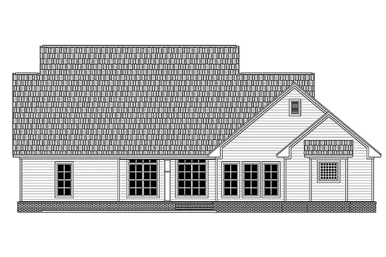 Exterior - Rear Elevation for Country House Plan #21-379 - 4 bed, 2.5 bath