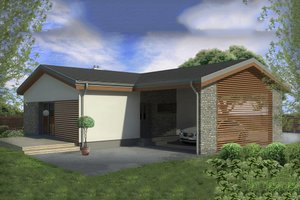 Modern Exterior - Front Elevation Plan #906-14