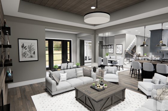 Interior - Family Room 1 for Farmhouse House Plan #51-1221 - 4 bed, 3 bath