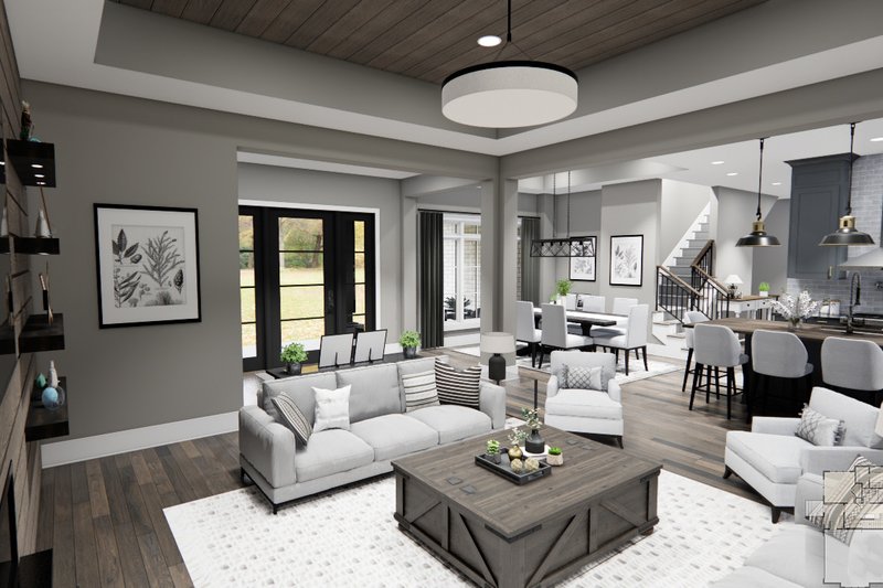 Dream House Plan - Interior - Family Room 1 for Farmhouse House Plan #51-1221 - 4 bed, 3 bath