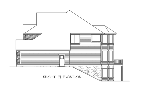 Exterior - Other Elevation 3 for Country House Plan #132-146 - 4 bed, 3.5 bath