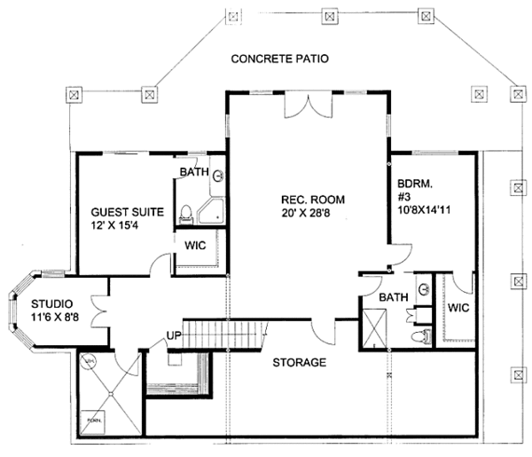 Bungalow Floor Plan - Lower Floor Plan #117-806