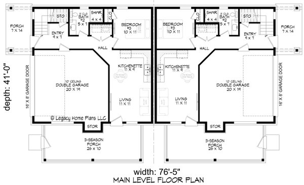 Country Floor Plan - Lower Floor Plan #932-1196