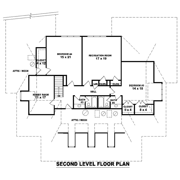 Southern Floor Plan - Upper Floor Plan #81-1649