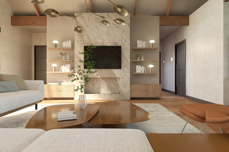Architectural House Design - Interior - Family Room 3 for Barndominium House Plan #1064-302 - 3 bed, 2.5 bath