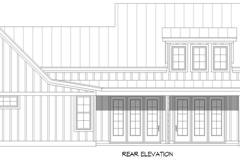 Home Plan - Exterior - Rear Elevation for Farmhouse House Plan #932-1246 - 3 bed, 3 bath