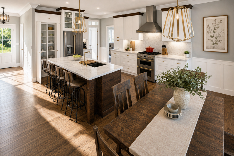 House Blueprint - Interior - Dining Room for Farmhouse House Plan #44-320 - 4 bed, 3 bath
